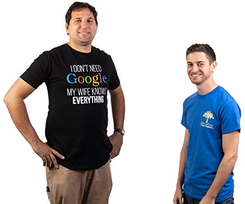 Tall Tee: I Don't Need Google, My Wife Knows Everything! | Funny Husband Dad Groom T-Shirt-(Tall,M) Black 6 Tall Tee: I Don't Need Google, My Wife Knows Everything! | Funny Husband Dad Groom T-Shirt-(Tall,M) Black - Image 4