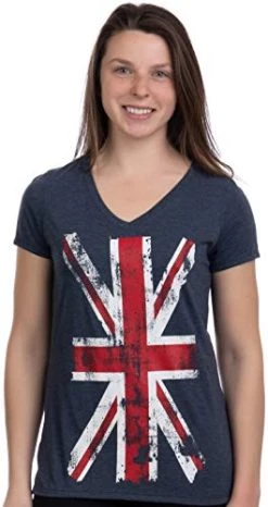 Union Jack Flag | UK United Kingdom Great Britain British Women Girl T-Shirt Top