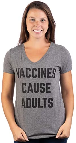 Vaccines Cause Adults | Funny Doctor Nurse Science Humor V-Neck T-Shirt For Women-(Vneck,2XL) 4 Vaccines Cause Adults | Funny Doctor Nurse Science Humor V-Neck T-Shirt For Women-(Vneck,2XL) - Image 2