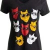 Cool Cats | Kittyn Lover, Fun Kittens Mom Funny Owner V-Neck T-Shirt For Women-(Vneck,M) Black 2 Cool Cats | Kittyn Lover, Fun Kittens Mom Funny Owner V-Neck T-Shirt For Women-(Vneck,M) Black -T-Shirt Store 41KU4Y1QIFL