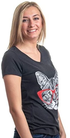 Red Linda Glasses Cat | Sassy Funny Kitty Belcher Cute V-Neck T-Shirt For Women 9 Red Linda Glasses Cat | Sassy Funny Kitty Belcher Cute V-Neck T-Shirt For Women -T-Shirt Store 41L2t1CfI8L 1