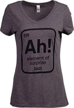 Ah! The Element Of Surprise | Funny Science Teacher Sarcastic Joke Saying Comment Phrase Women T-Shirt Top