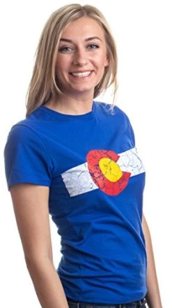 Colorado State Flag Distressed Ladies' T-Shirt/Vintage Look CO Denver Tee -T-Shirt Store 41LpuPbmTJL