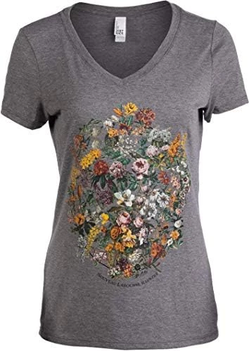 Vintage Floral Art | 1900s French Flowers Fleur Gardener V-Neck T-Shirt For Women 8 Vintage Floral Art | 1900s French Flowers Fleur Gardener V-Neck T-Shirt For Women - Image 6