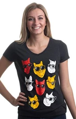 Cool Cats | Kittyn Lover, Fun Kittens Mom Funny Owner V-Neck T-Shirt For Women-(Vneck,M) Black 10 Cool Cats | Kittyn Lover, Fun Kittens Mom Funny Owner V-Neck T-Shirt For Women-(Vneck,M) Black -T-Shirt Store 41MFCiozMRL