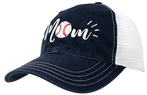 Ann Arbor T-shirt Co. Baseball Mom Hat | Cute Team Color Fan Cap For Women - Navy 4 Ann Arbor T-shirt Co. Baseball Mom Hat | Cute Team Color Fan Cap For Women - Navy - Image 2