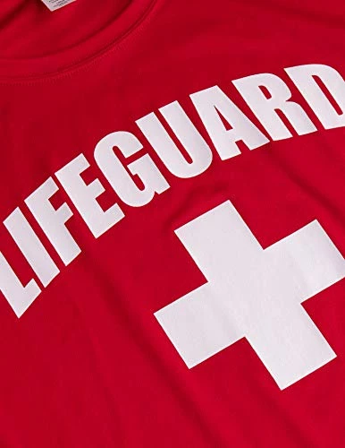 Lifeguard | Red UPF 50+ Sunblocking Sun Shirt Performance Uniform Costume Long Sleeve Rash Guard T-Shirt 6 Lifeguard | Red UPF 50+ Sunblocking Sun Shirt Performance Uniform Costume Long Sleeve Rash Guard T-Shirt - Image 4
