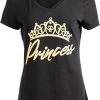 Princess | Cute, Funny Girly Royalty Tiara Crown Humor V-Neck T-Shirt For Women 2 Princess | Cute, Funny Girly Royalty Tiara Crown Humor V-Neck T-Shirt For Women -T-Shirt Store 41NenduYIcL