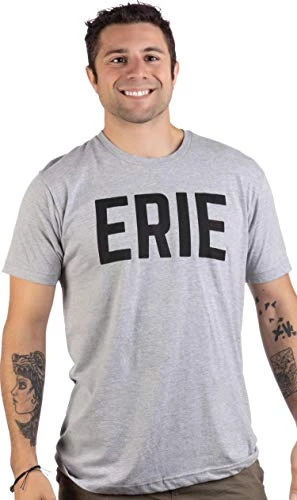 Erie | Classic Retro City Grey Pennsylvania PA Lake Presque Isle Men Women T-Shirt-(Adult,L) 4 Erie | Classic Retro City Grey Pennsylvania PA Lake Presque Isle Men Women T-Shirt-(Adult,L) - Image 2