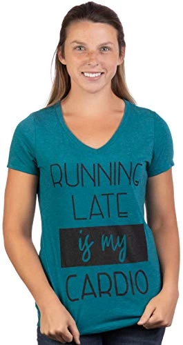 Running Late Is My Cardio | Funny Saying Sarcastic Workout Mom Joke Women's Fitness V-Neck T-Shirt 4 Running Late Is My Cardio | Funny Saying Sarcastic Workout Mom Joke Women's Fitness V-Neck T-Shirt - Image 2