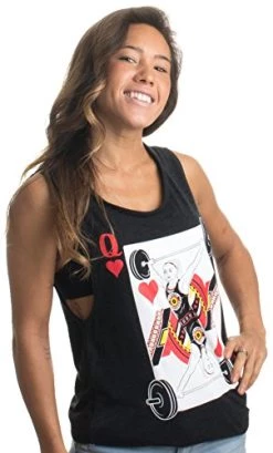 Ann Arbor T-shirt Co. Queen Of Squats | Workout Athletic Gym Lifting Women's Flowy Muscle Tank Top-(GirlTank,XL) Heather Black -T-Shirt Store 41PKnSdwJ7L