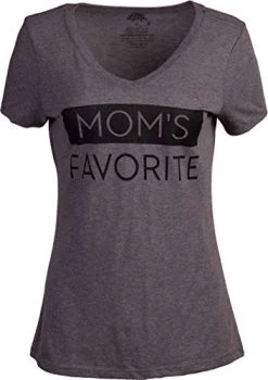 Mom's Favorite | Funny Daughter Sister Sibling Joke Mother's Day Holiday Family Humor V-Neck T-Shirt For Women