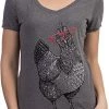 Cute Glasses Chick | Funny Backyard Chicken Hen Chiken 4H Farm Egg Humor V-Neck T-Shirt For Women