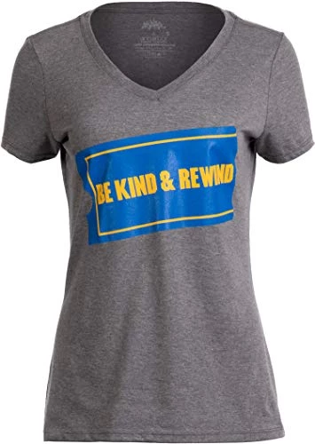 Be Kind & Rewind | Funny Retro 90s Party Nostalgia 1990s Stuff Women Top T-Shirt-(Vneck,S) 5 Be Kind & Rewind | Funny Retro 90s Party Nostalgia 1990s Stuff Women Top T-Shirt-(Vneck,S) - Image 3