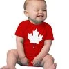 Ann Arbor T-shirt Co. Baby Maple Leaf Jumpsuit | Cute Canadian Infant, Canada Pride One Piece Romper