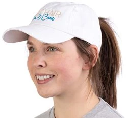 Boat Hair, Don't Care | Ponytail Dad Hat, Boating Lake Cute Pony Tail Low Cap - White