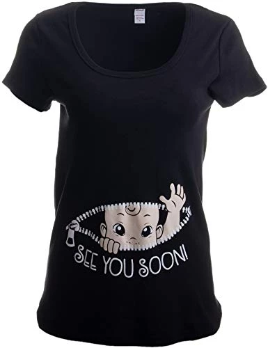 See You Soon! | Cute Funny Maternity Pregnancy Baby Scoop Neck Top T-Shirt For Pregnant Women 3 See You Soon! | Cute Funny Maternity Pregnancy Baby Scoop Neck Top T-Shirt For Pregnant Women - Image 2