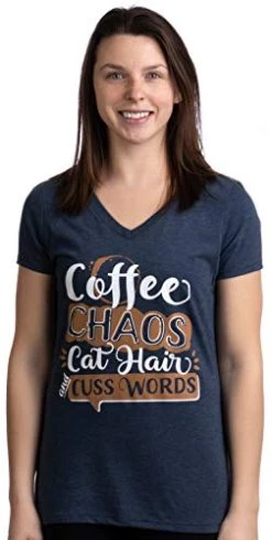 Coffee, Chaos, Cat Hair, Cusswords | Funny Sassy Sarcastic V-Neck T-Shirt For Women - (Vneck,S) 8 Coffee, Chaos, Cat Hair, Cusswords | Funny Sassy Sarcastic V-Neck T-Shirt For Women - (Vneck,S) -T-Shirt Store 41UYOVIA2HL