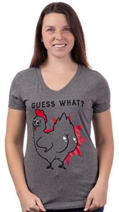 Guess What? Chicken Butt! | Funny Silly Sarcasm Joke Saying Sarcastic Humor Women T-Shirt Top-(Vneck,3XL) 8 Guess What? Chicken Butt! | Funny Silly Sarcasm Joke Saying Sarcastic Humor Women T-Shirt Top-(Vneck,3XL) -T-Shirt Store 41UpqeyYXHL