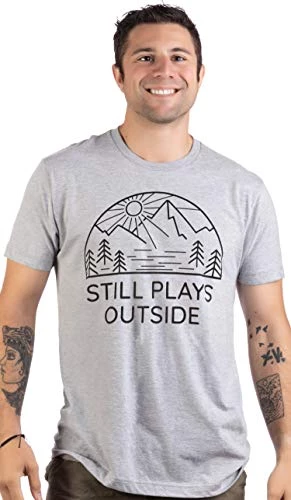 Still Plays Outside Hiking Tee | Funny Hiker Camping Camper Outdoors Men Women Shirt 5 Still Plays Outside Hiking Tee | Funny Hiker Camping Camper Outdoors Men Women Shirt - Image 3