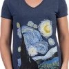 Starry Night | Vincent Van Gogh Famous Cool Star Painting Women's V-Neck T-Shirt Top -T-Shirt Store 41W9Ch1DyGL