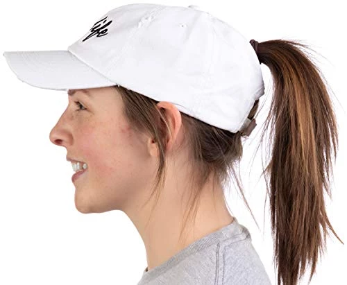 #doglife | Ponytail Dad Hat Funny Cute Dog Life Owner Mom Pony Tail Low Cap - White 4 #doglife | Ponytail Dad Hat Funny Cute Dog Life Owner Mom Pony Tail Low Cap - White - Image 2