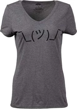 ¯_(ツ)_/¯ | Shrug Emoji Meme Shruggie Funny Women's Sarcasm Joke Sarcastic Graphic V-Neck T-Shirt-(Vneck,S)