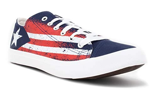 Puerto Rico Flag Sneakers | Cute Fun Rican Nuyorican Gym Tennis Shoe - Women Men - (Lowtop, US Men's 8, US Women's 10) Blue 5 Puerto Rico Flag Sneakers | Cute Fun Rican Nuyorican Gym Tennis Shoe - Women Men - (Lowtop, US Men's 8, US Women's 10) Blue - Image 3