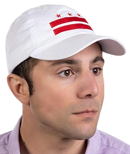 Washington DC Flag | D.C. Capitol Northern Virginia Low Fit Baseball Cap Dat Hat White 4 Washington DC Flag | D.C. Capitol Northern Virginia Low Fit Baseball Cap Dat Hat White - Image 2