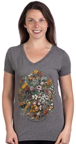 Vintage Floral Art | 1900s French Flowers Fleur Gardener V-Neck T-Shirt For Women 9 Vintage Floral Art | 1900s French Flowers Fleur Gardener V-Neck T-Shirt For Women -T-Shirt Store 41Z3Izr8iKL