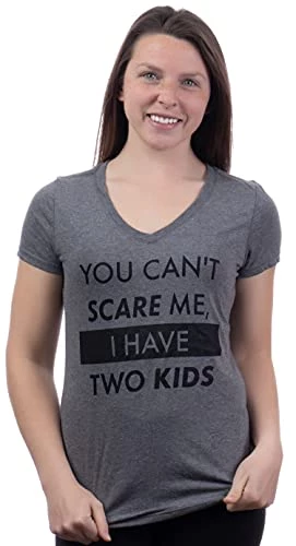 You Can't Scare Me, I Have Children | Funny Mom Mommy Mama Cute Joke Women V-Neck T-Shirt 4 You Can't Scare Me, I Have Children | Funny Mom Mommy Mama Cute Joke Women V-Neck T-Shirt - Image 2
