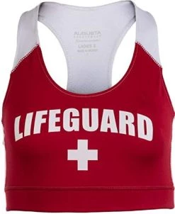 Lifeguard Sports Bra | Women's Lifeguarding Swimsuit Swim Suit Uniform Beach Top -T-Shirt Store 41aiHuBwdqL. AC