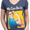 Rosie The Riveter, We Can Do It | Feminist Rosey Rosy V-Neck T-Shirt For Women