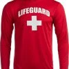 Lifeguard | Red UPF 50+ Sunblocking Sun Shirt Performance Uniform Costume Long Sleeve Rash Guard T-Shirt 1 Lifeguard | Red UPF 50+ Sunblocking Sun Shirt Performance Uniform Costume Long Sleeve Rash Guard T-Shirt -T-Shirt Store 41bbZ6UZsdL