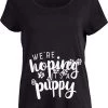 We're Hoping It's A Puppy | Cute Funny Maternity Pregnancy Baby Scoop Neck Top T-Shirt For Pregnant Women -T-Shirt Store 41cyQxtks2L