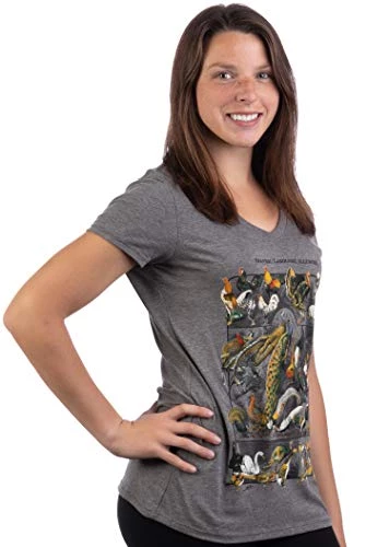 Vintage Bird Art | Nature Birding Watcher Watching Ornithology V-Neck T-Shirt For Women 5 Vintage Bird Art | Nature Birding Watcher Watching Ornithology V-Neck T-Shirt For Women - Image 3