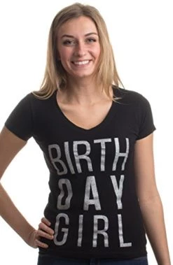 Birthday Girl | Black Or Pink Cute Sexy B-Day Bar Crawl Party V-Neck T-Shirt