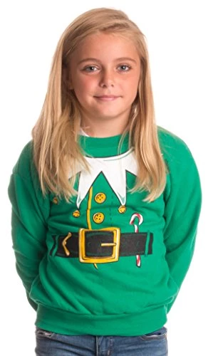 Kid's Santa's Elf Costume | Novelty Christmas Sweater, Holiday Child Sweatshirt 4 Kid's Santa's Elf Costume | Novelty Christmas Sweater, Holiday Child Sweatshirt - Image 2