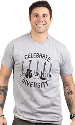 Celebrate Diversity | Funny Guitar Player Musician Music Joke Men Women T-Shirt
