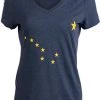 Alaskan Flag | Alaska Pride Northern Lights Big Dipper V-Neck T-Shirt For Women -T-Shirt Store 41f9BaflxHL