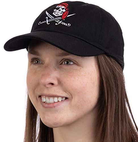Ann Arbor T-shirt Co. Jolly Roger Pirate Flag | Skull & Crossbones Caribberan Cruise Baseball Boat Cap Dad Hat Black 5 Ann Arbor T-shirt Co. Jolly Roger Pirate Flag | Skull & Crossbones Caribberan Cruise Baseball Boat Cap Dad Hat Black - Image 3