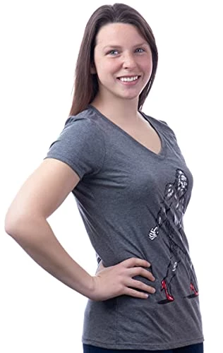 Madame Bigfoot | Funny Sasquatch Squatch Myth Legend Joke High Heels V-Neck Graphic T-Shirt For Women 5 Madame Bigfoot | Funny Sasquatch Squatch Myth Legend Joke High Heels V-Neck Graphic T-Shirt For Women - Image 3