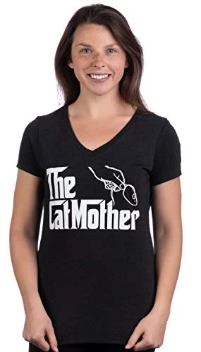The Catmother | Funny, Cute Cat Mother Mom Owner Pet Kitty Kitten Women V-Neck T-Shirt 4 The Catmother | Funny, Cute Cat Mother Mom Owner Pet Kitty Kitten Women V-Neck T-Shirt - Image 2