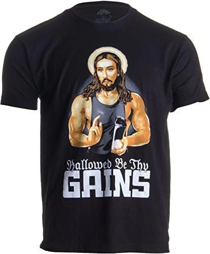 Hallowed Be Thy Gains | Funny Muscle Jesus Weight Lifting Work Out Humor T-Shirt 7 Hallowed Be Thy Gains | Funny Muscle Jesus Weight Lifting Work Out Humor T-Shirt - Image 5