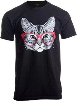 Red Linda Glasses Cat | Funny Belcher Kitty Cute Humor Fun T-Shirt For Men Women
