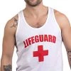 Lifeguard | White Adult Unisex Lifeguarding Fitted Unisex Men Women Tank Top -T-Shirt Store 41gVNRwb5fL 2