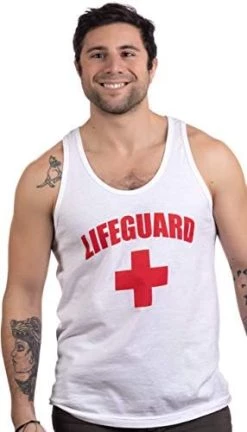 Lifeguard | White Adult Unisex Lifeguarding Fitted Unisex Men Women Tank Top -T-Shirt Store 41gVNRwb5fL. AC 3