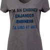 I'm An Enginer. Good At Math | Funny Engineer Engineering Civil Mechanical Electrical V-Neck T-Shirt For Women-(Vneck,2XL) -T-Shirt Store 41gckmGNmOL 1