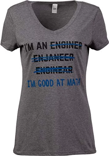 I'm An Enginer. Good At Math | Funny Engineer Engineering Civil Mechanical Electrical V-Neck T-Shirt For Women-(Vneck,2XL) 3 I'm An Enginer. Good At Math | Funny Engineer Engineering Civil Mechanical Electrical V-Neck T-Shirt For Women-(Vneck,2XL)