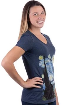 Starry Night | Vincent Van Gogh Famous Cool Star Painting Women's V-Neck T-Shirt Top 10 Starry Night | Vincent Van Gogh Famous Cool Star Painting Women's V-Neck T-Shirt Top -T-Shirt Store 41h1pPFBwcL